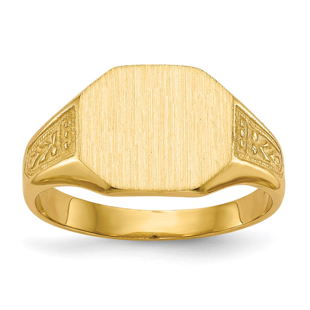14K Gelbgold Siegelring mit geschlossener Rückseite, 9,0x11,0mm