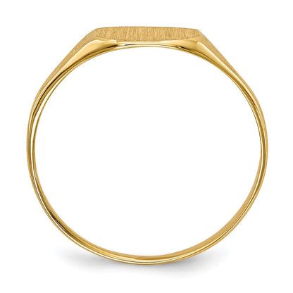 14K Gelbgold Siegelring 7,0x8,5mm mit offener Rückseite