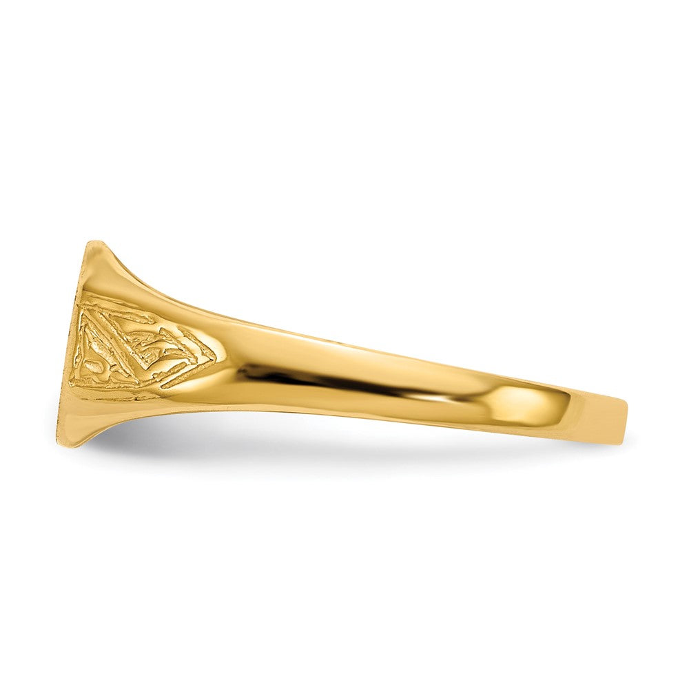 14K Gelbgold Siegelring 7,0x8,5mm mit offener Rückseite