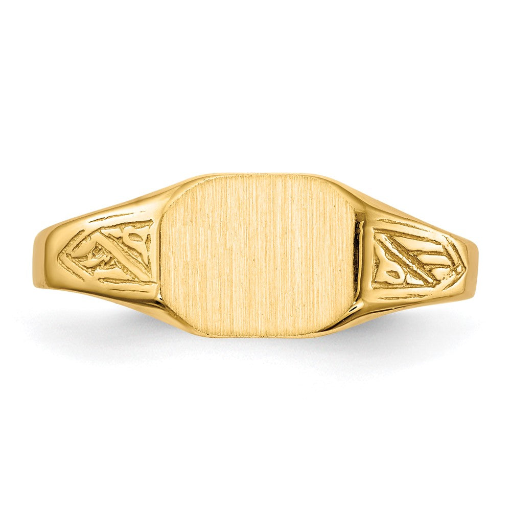 14K Gelbgold Siegelring 7,0x8,5mm mit offener Rückseite