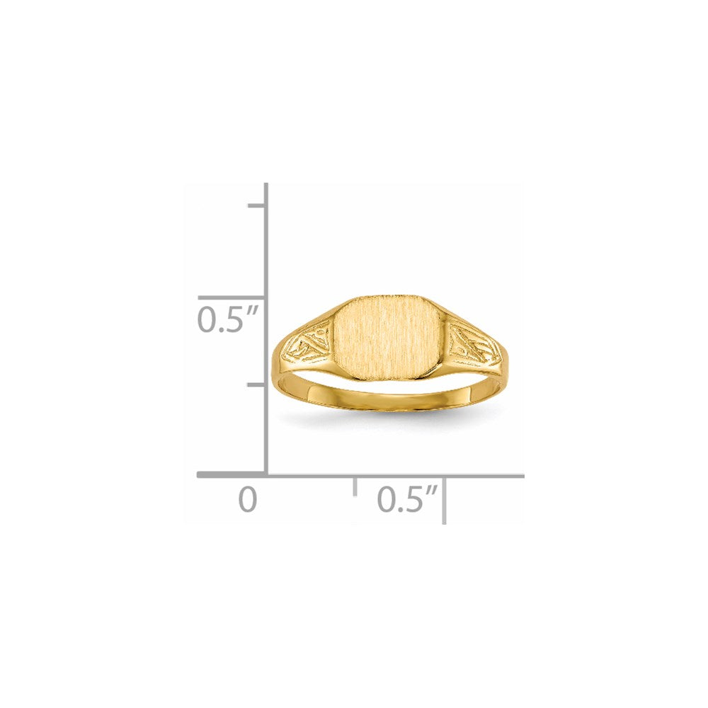 14K Gelbgold Siegelring 7,0x8,5mm mit offener Rückseite