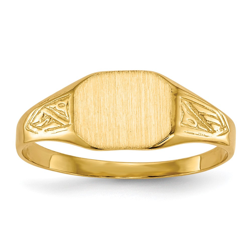 14K Gelbgold Siegelring 7,0x8,5mm mit offener Rückseite