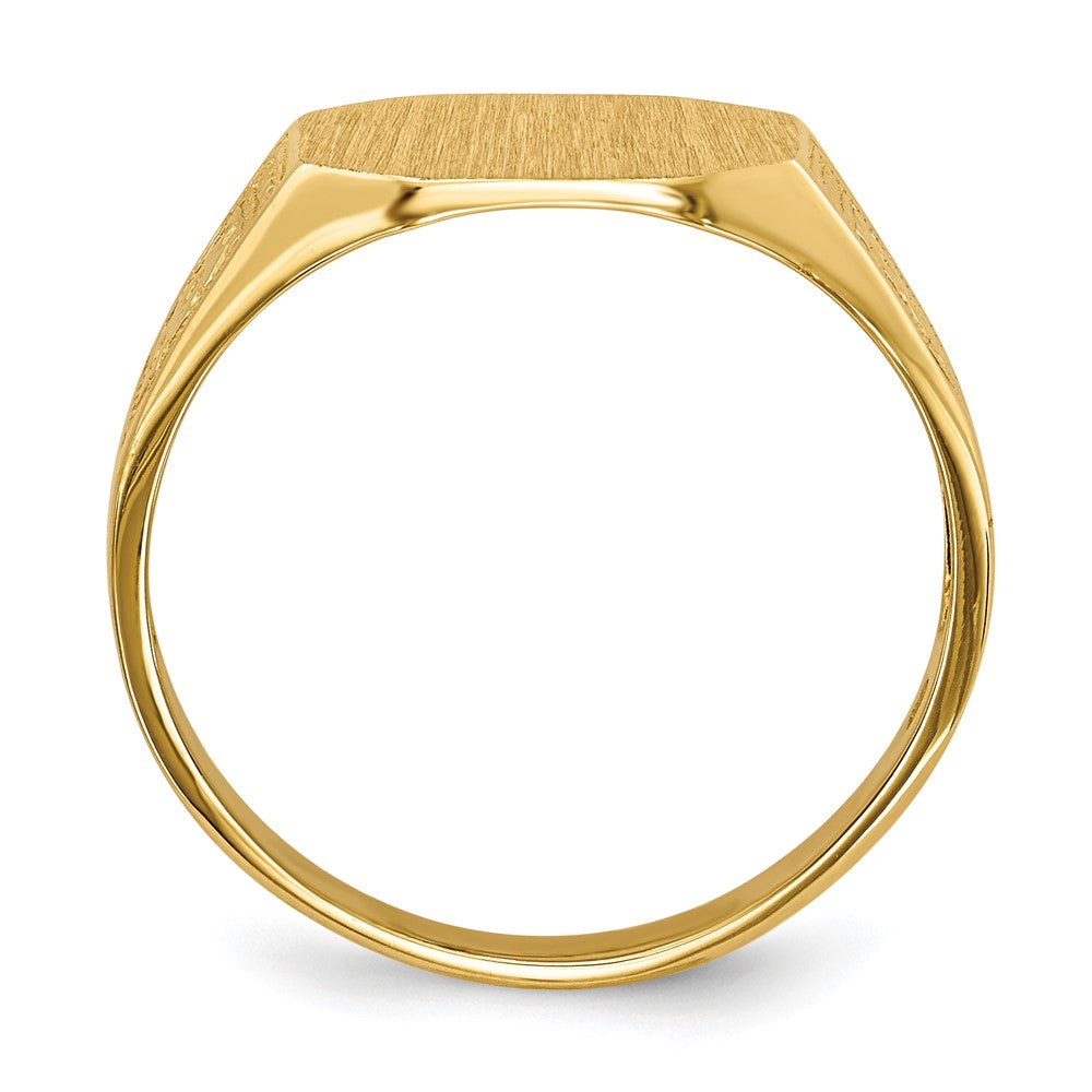 14K Gelbgold Siegelring mit offener Rückseite, 9,0 x 11,0 mm