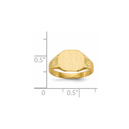 14K Gelbgold Siegelring mit offener Rückseite, 9,0 x 11,0 mm