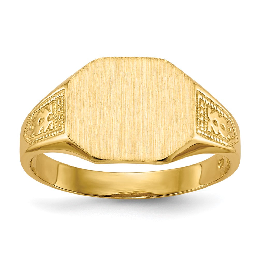 14K Gelbgold Siegelring mit offener Rückseite, 9,0 x 11,0 mm