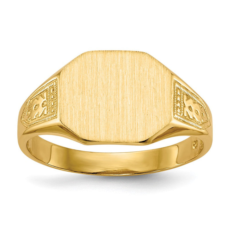 10K-Gelbgold-Siegelring, 9,0x11,0 mm, offene Fassung