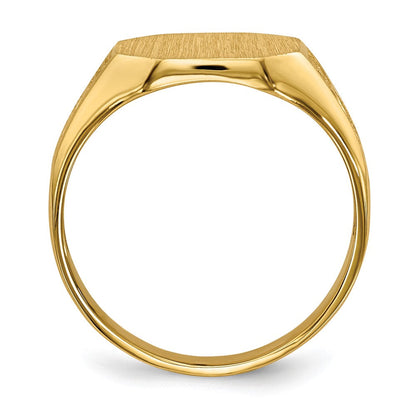 14K Gelbgold Siegelring mit offener Rückseite, 9,0x11,0 mm