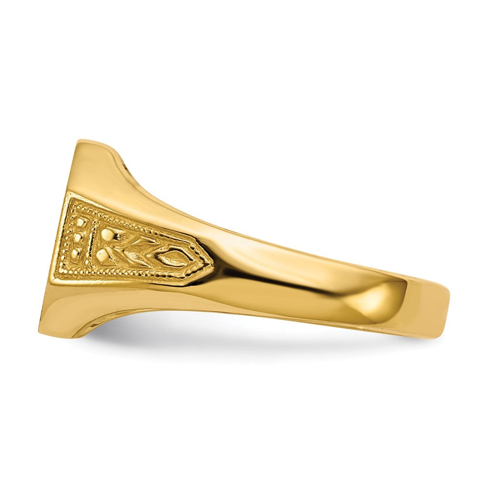 14K Gelbgold Siegelring mit offener Rückseite, 9,0x11,0 mm