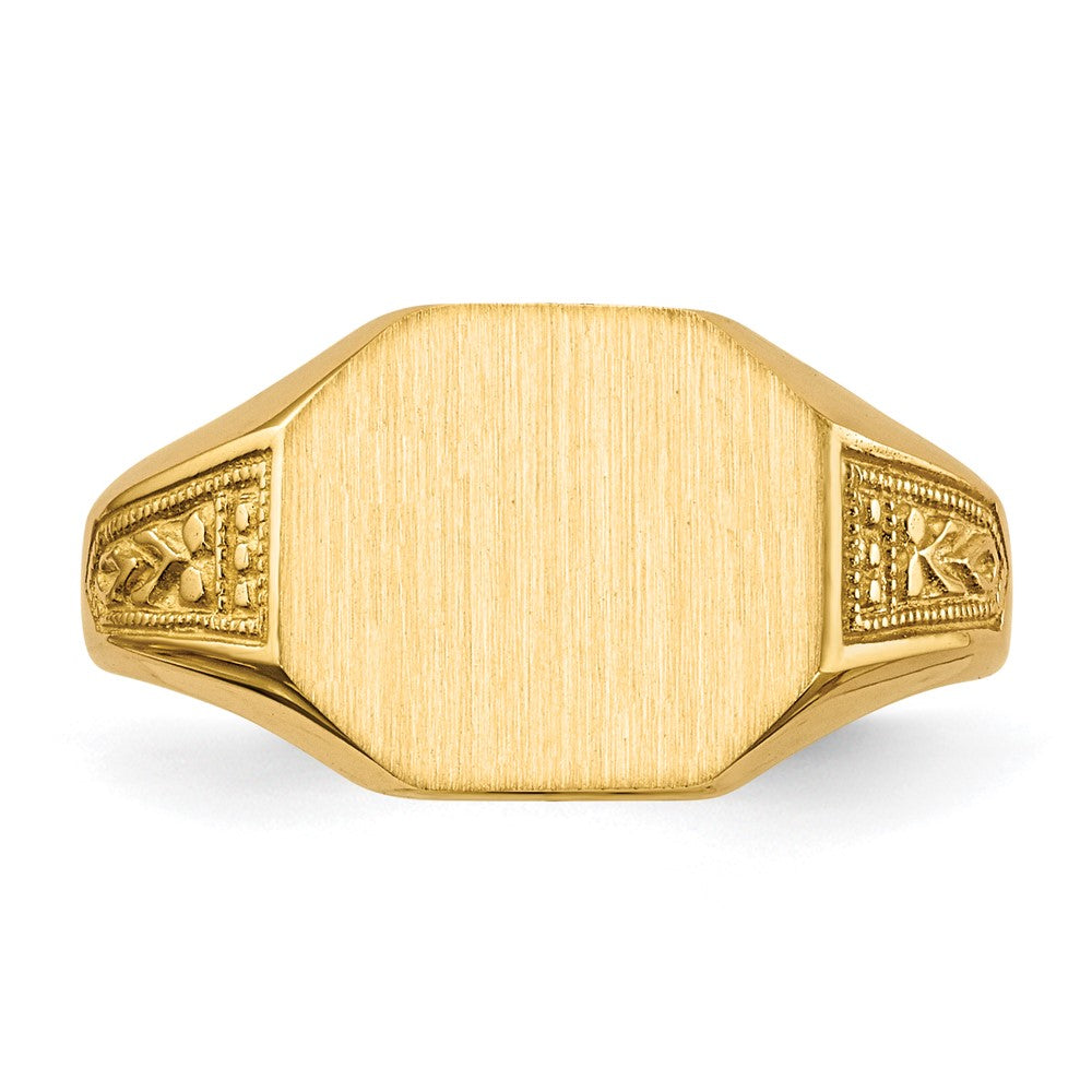 14K Gelbgold Siegelring mit offener Rückseite, 9,0x11,0 mm