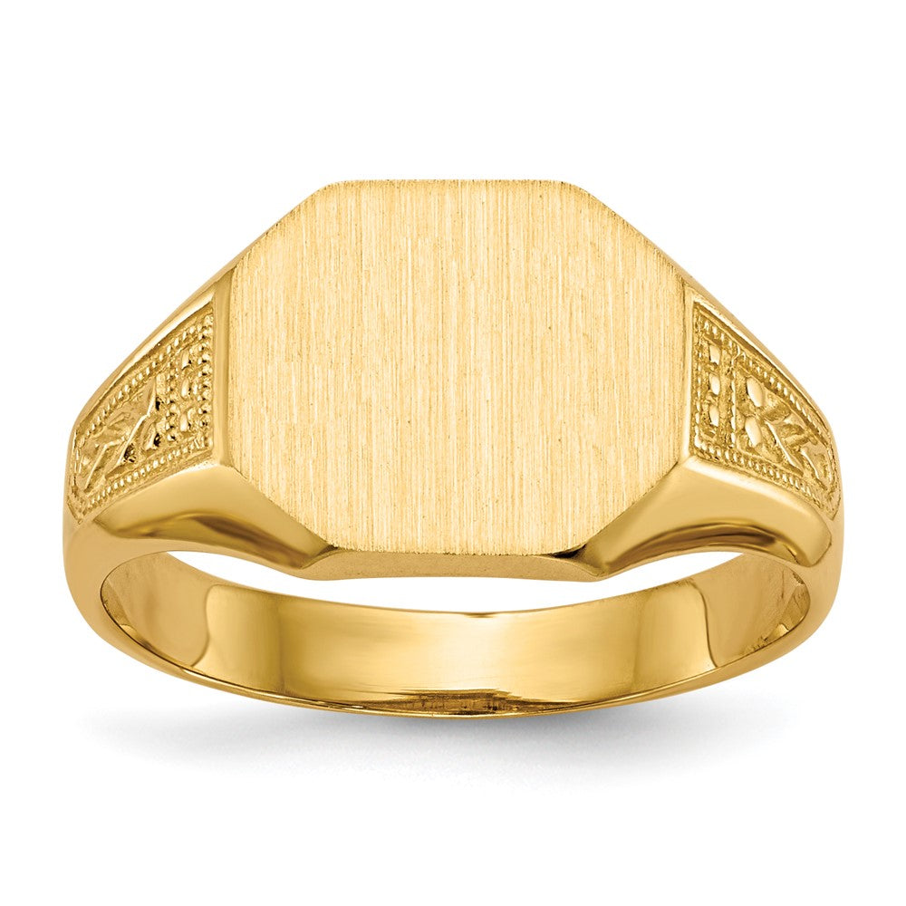 14K Gelbgold Siegelring mit offener Rückseite, 9,0x11,0 mm
