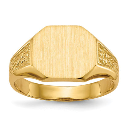 14K Gelbgold Siegelring mit offener Rückseite, 9,0x11,0 mm