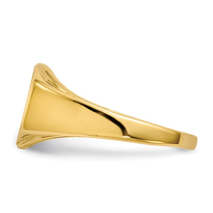 14K Gelbgold Siegelring mit offener Rückseite, 8,5x11,5 mm