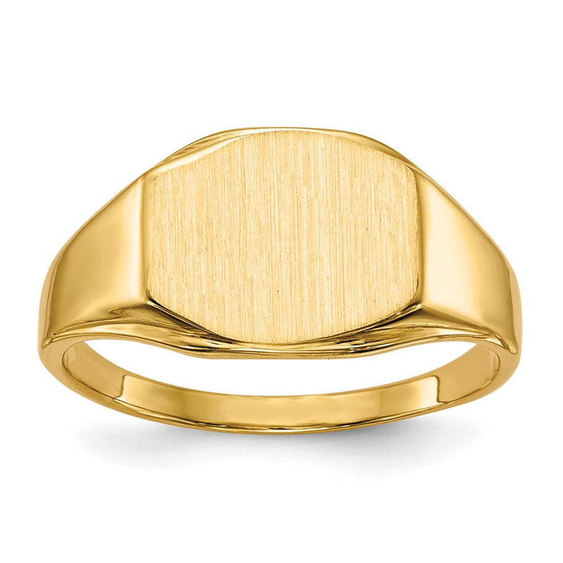 10K Gelbgold Massiv Rückseite Siegel Ring