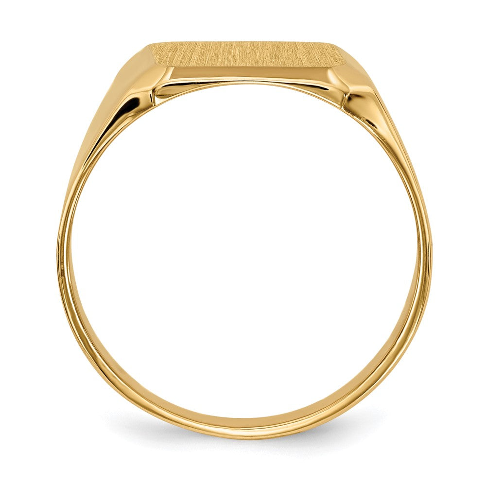 14K Gelbgold 15,0 x 12,5 mm Herren-Siegelring mit geschlossener Rückseite