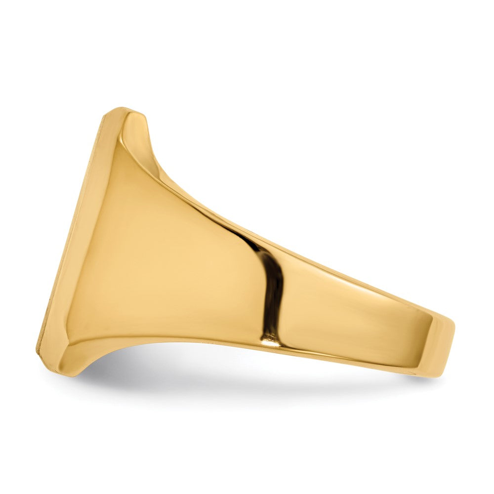 14K Gelbgold 15,0 x 12,5 mm Herren-Siegelring mit geschlossener Rückseite