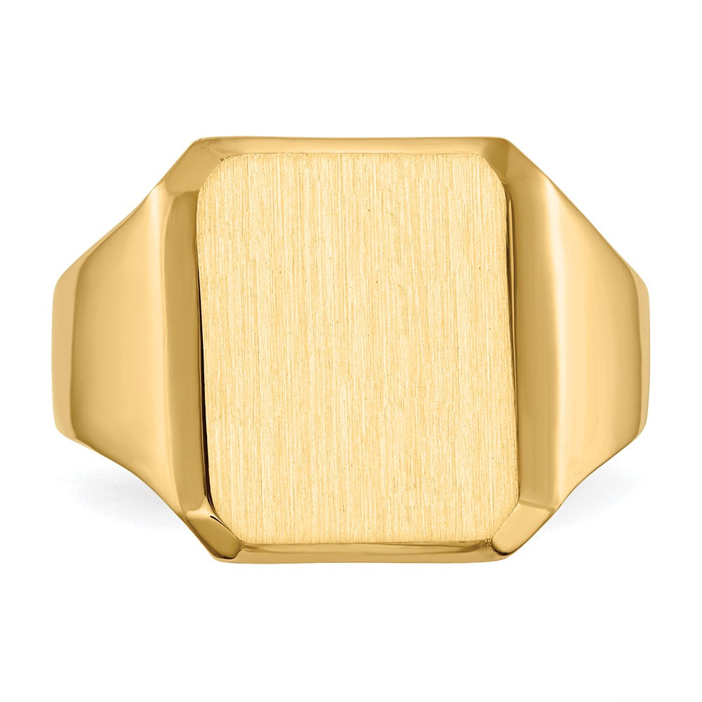 14K Gelbgold 15,0 x 12,5 mm Herren-Siegelring mit geschlossener Rückseite