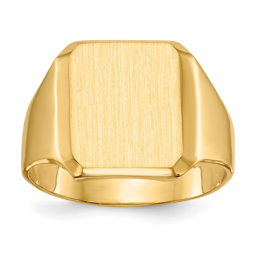 14K Gelbgold 15,0 x 12,5 mm Herren-Siegelring mit geschlossener Rückseite