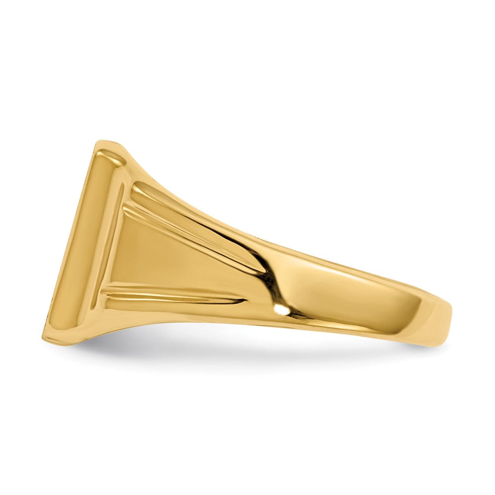 14K Gelbgold Siegelring 9,5x8,5mm mit geschlossener Rückseite