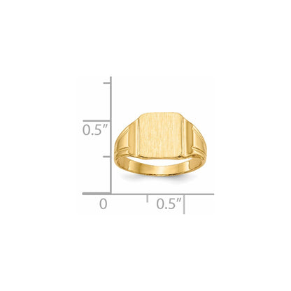14K Gelbgold Siegelring 9,5x8,5mm mit geschlossener Rückseite