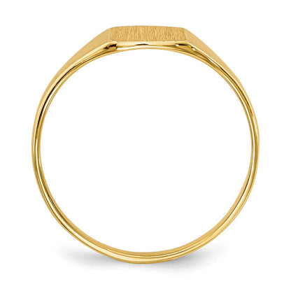 14K Gelbgold Siegelring mit geschlossener Rückseite, 6,5x7,0mm