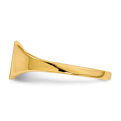 14K Gelbgold Siegelring mit geschlossener Rückseite, 6,5x7,0mm