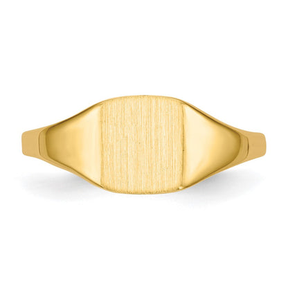 14K Gelbgold Siegelring mit geschlossener Rückseite, 6,5x7,0mm