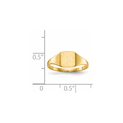 14K Gelbgold Siegelring mit geschlossener Rückseite, 6,5x7,0mm
