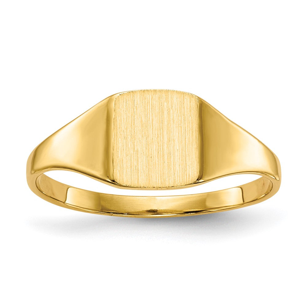 14K Gelbgold Siegelring mit geschlossener Rückseite, 6,5x7,0mm