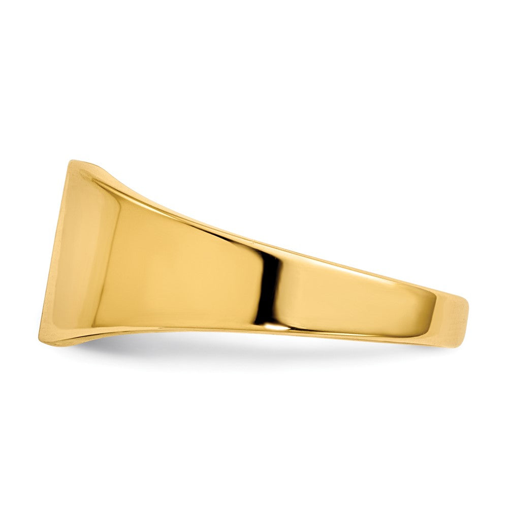 14K Gelbgold 8,0x7,0mm Siegelring mit geschlossener Fassung