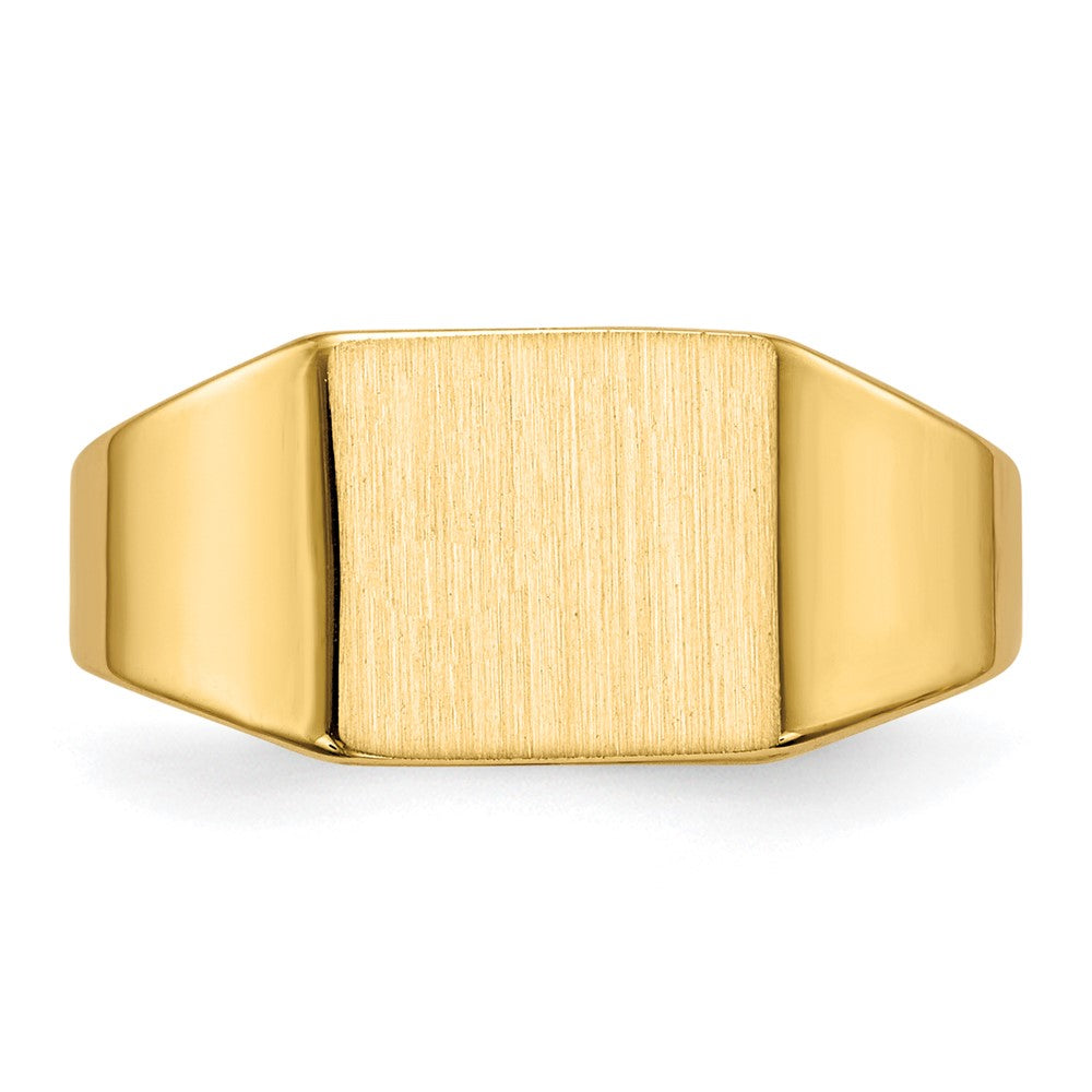 14K Gelbgold 8,0x7,0mm Siegelring mit geschlossener Fassung