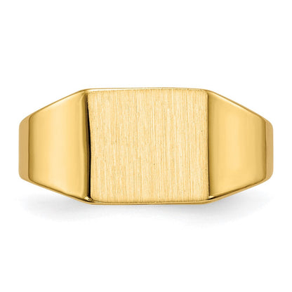 14K Gelbgold 8,0x7,0mm Siegelring mit geschlossener Fassung