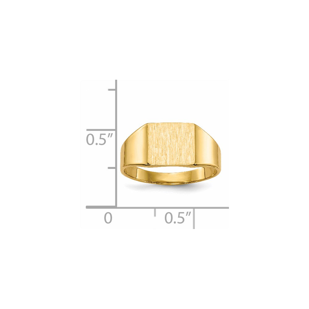 14K Gelbgold 8,0x7,0mm Siegelring mit geschlossener Fassung