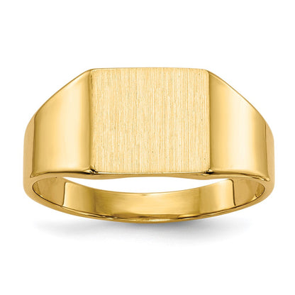14K Gelbgold 8,0x7,0mm Siegelring mit geschlossener Fassung