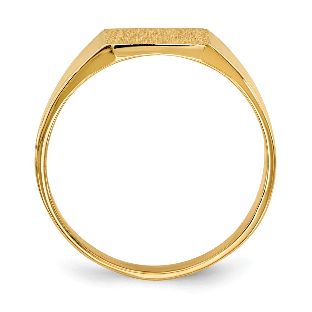14K Gelbgold Siegelring mit geschlossener Rückseite, 9,0 x 8,5 mm