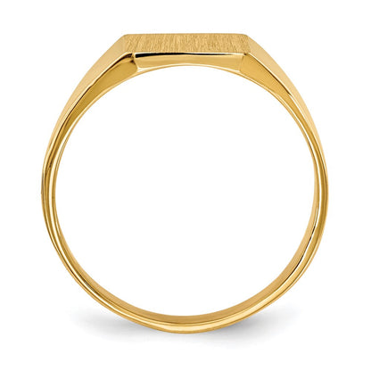 14K Gelbgold Siegelring mit geschlossener Rückseite, 9,0 x 8,5 mm