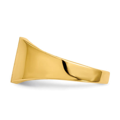 14K Gelbgold Siegelring mit geschlossener Rückseite, 9,0 x 8,5 mm