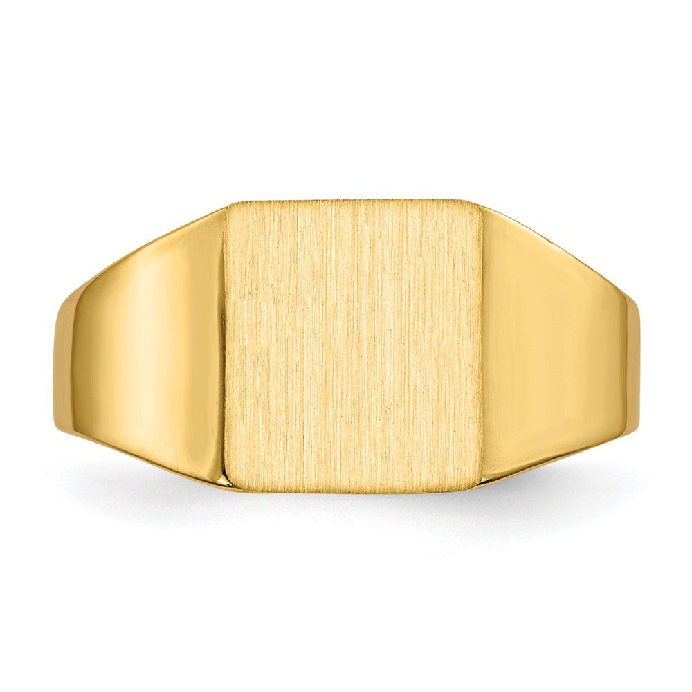 14K Gelbgold Siegelring mit geschlossener Rückseite, 9,0 x 8,5 mm