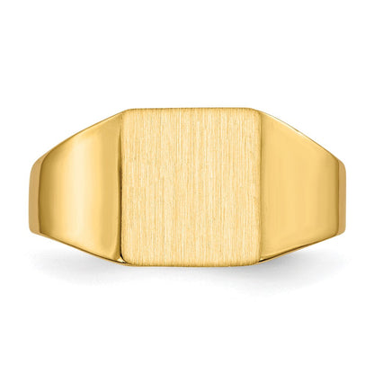 14K Gelbgold Siegelring mit geschlossener Rückseite, 9,0 x 8,5 mm