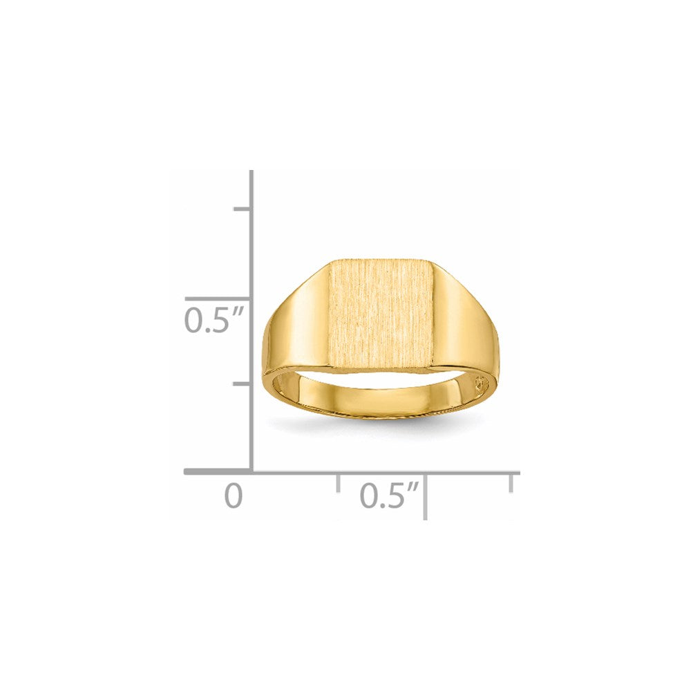 14K Gelbgold Siegelring mit geschlossener Rückseite, 9,0 x 8,5 mm