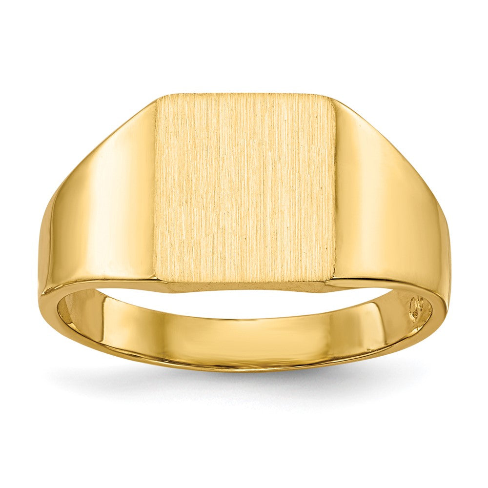 14K Gelbgold Siegelring mit geschlossener Rückseite, 9,0 x 8,5 mm