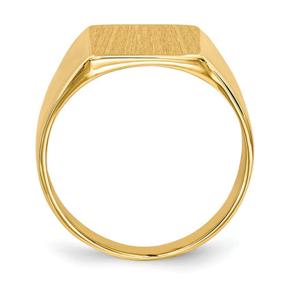 14K Gelbgold Siegelring mit geschlossener Fassung, 11,5 x 11,0 mm