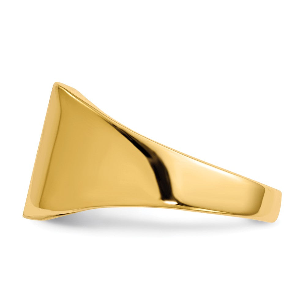 14K Gelbgold Siegelring mit geschlossener Fassung, 11,5 x 11,0 mm