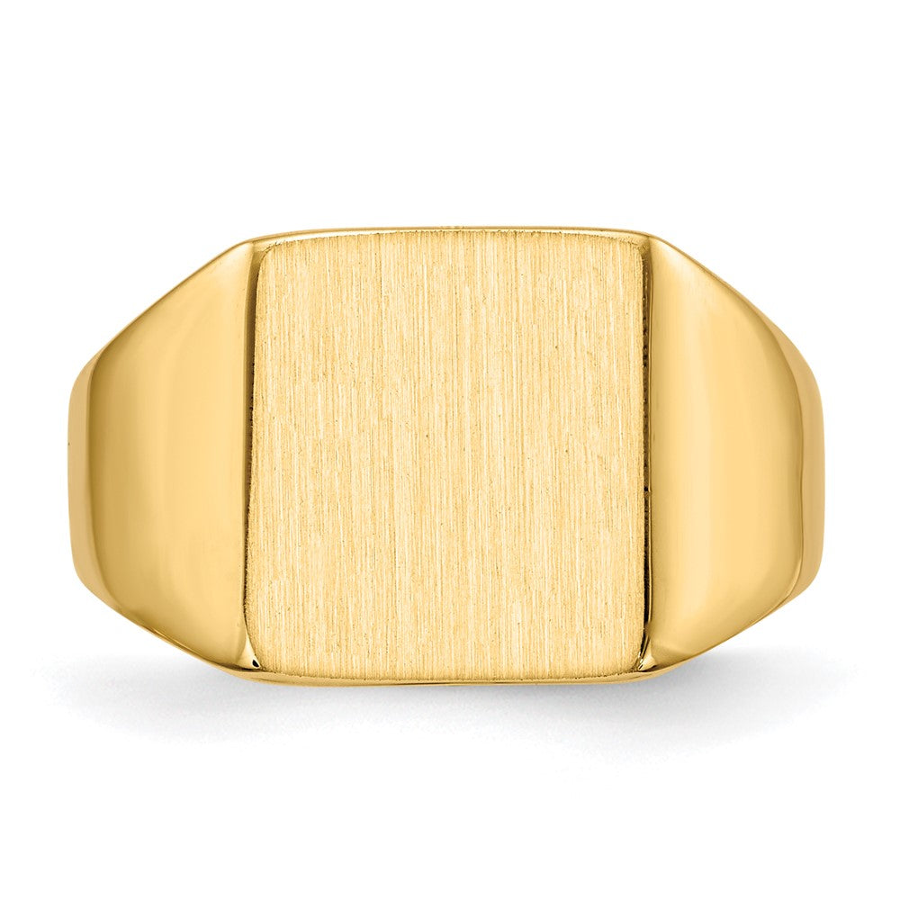 14K Gelbgold Siegelring mit geschlossener Fassung, 11,5 x 11,0 mm