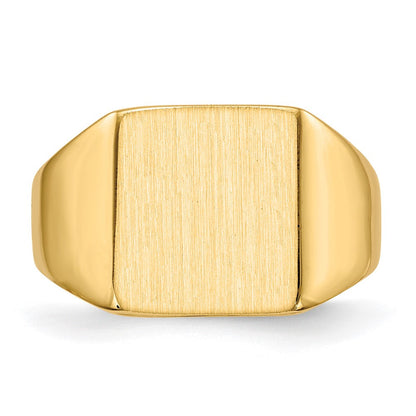 14K Gelbgold Siegelring mit geschlossener Fassung, 11,5 x 11,0 mm