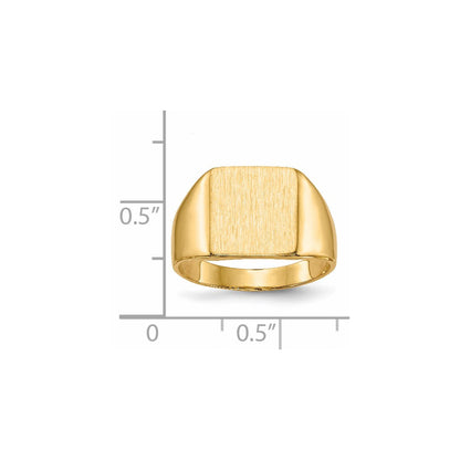 14K Gelbgold Siegelring mit geschlossener Fassung, 11,5 x 11,0 mm
