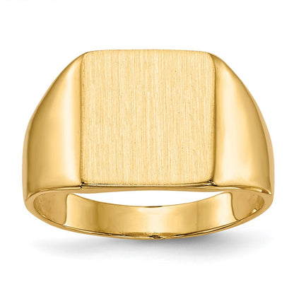 14K Gelbgold Siegelring mit geschlossener Fassung, 11,5 x 11,0 mm