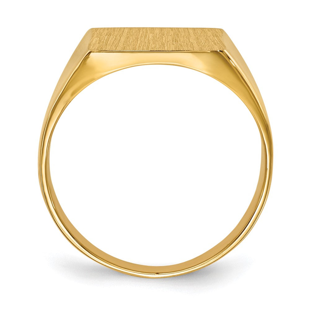 14K Gelbgold Herren-Siegelring mit geschlossener Fassung, 13,0x12,0 mm