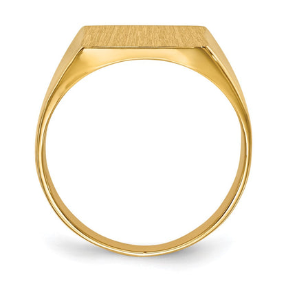 14K Gelbgold Herren-Siegelring mit geschlossener Fassung, 13,0x12,0 mm
