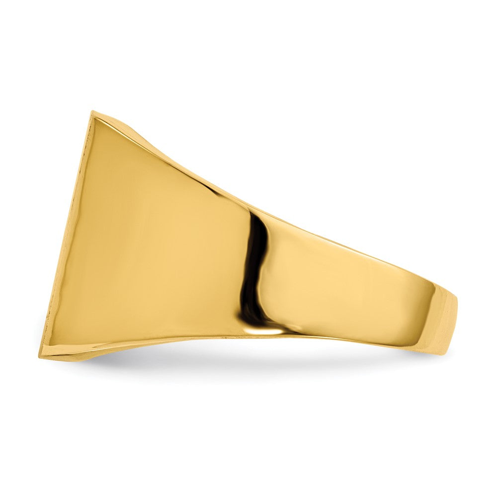 14K Gelbgold Herren-Siegelring mit geschlossener Fassung, 13,0x12,0 mm