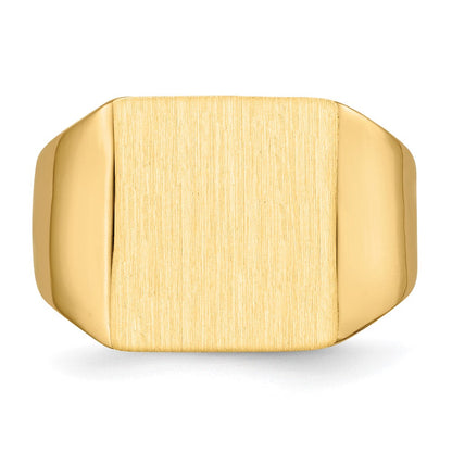 14K Gelbgold Herren-Siegelring mit geschlossener Fassung, 13,0x12,0 mm